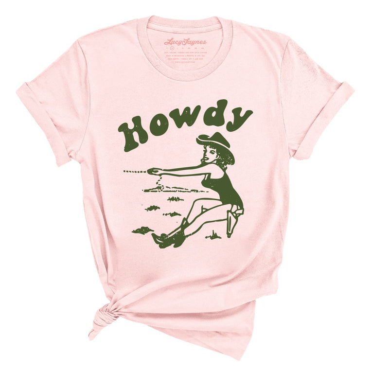 Howdy Cowgirl Graphic Tee - Soft Pink