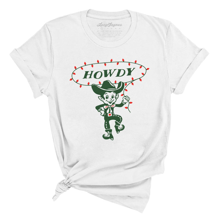 Howdy Elf Graphic Tee - White