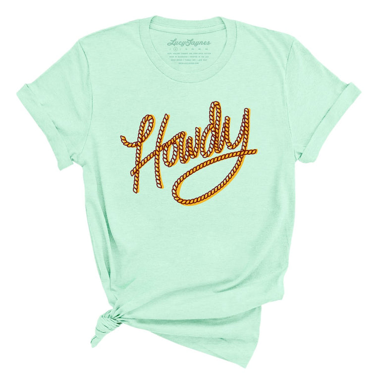 Howdy Rope Graphic Tee - Heather Mint