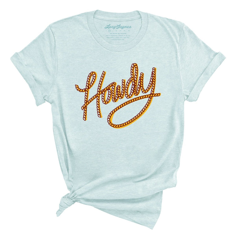 Howdy Rope Graphic Tee - Heather Ice Blue