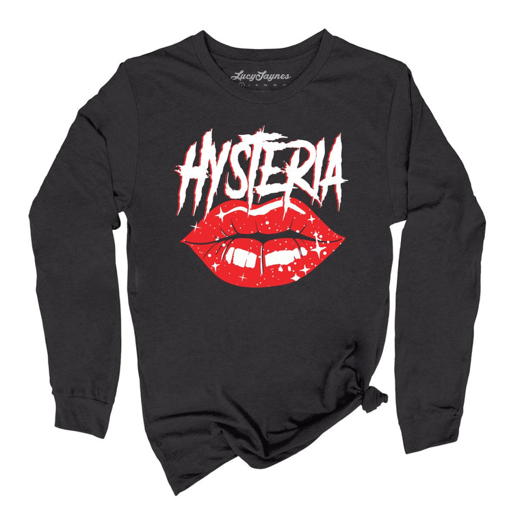 Hysteria Graphic Long Sleeve Tee - Dark Grey