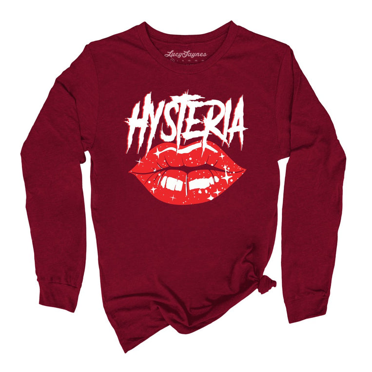 Hysteria Graphic Long Sleeve Tee - Cardinal