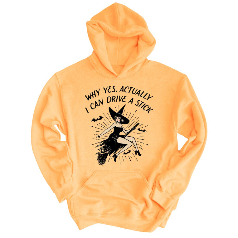 I Can Drive a Stick Graphic Hoodie - Peach