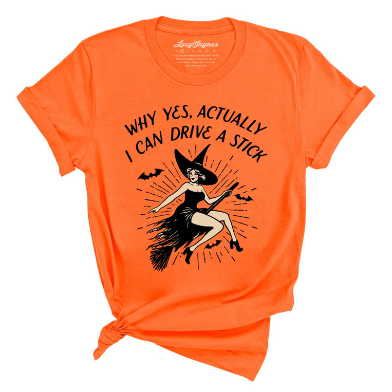 I Can Drive a Stick Graphic Tee - Orange