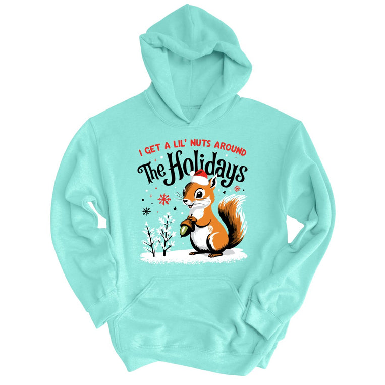 I Get A Lil' Nuts Around The Holidays Graphic Hoodie - Mint