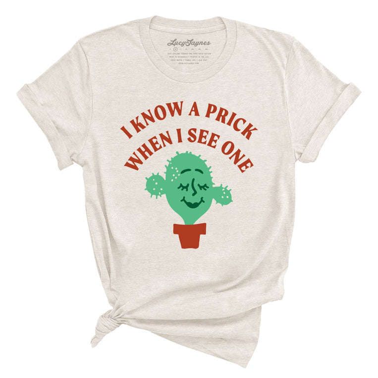 I Know a Prick When I See One Graphic Tee - Heather Dust