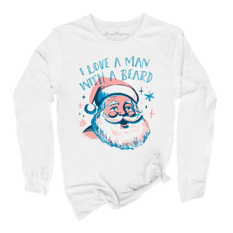 I Love a Man With a Beard Graphic Long Sleeve Tee