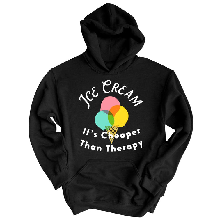 Ice Cream Cheaper Than Therapy Graphic Hoodie