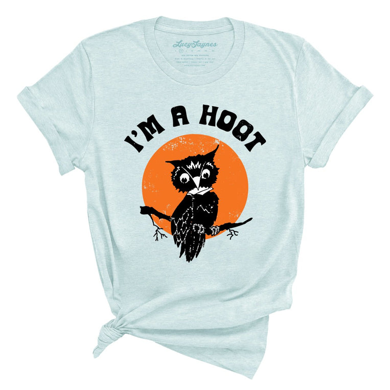 I'm a Hoot Graphic Tee - Heather Ice Blue