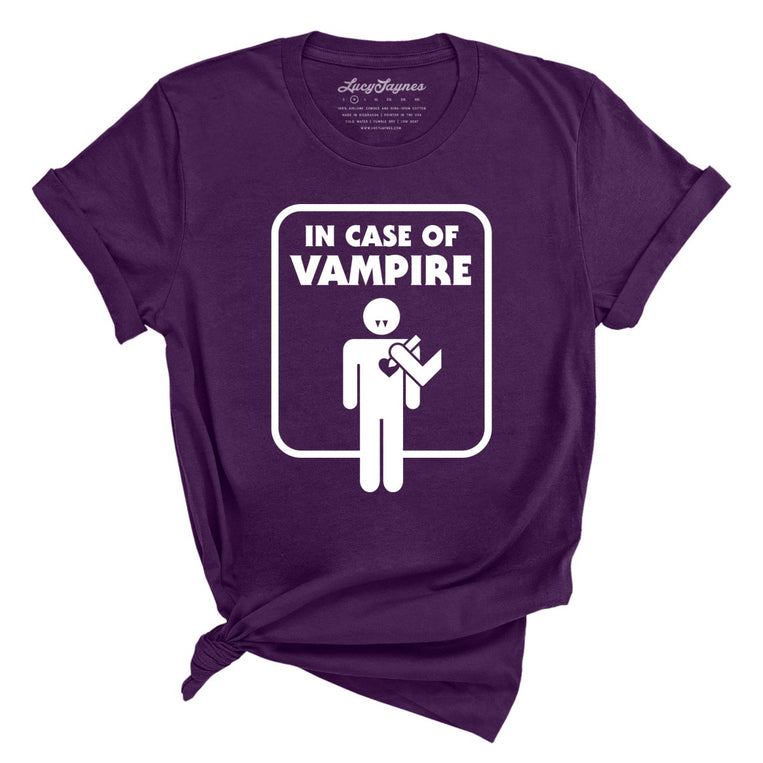 In Case of Vampire Graphic Tee - Team Purple