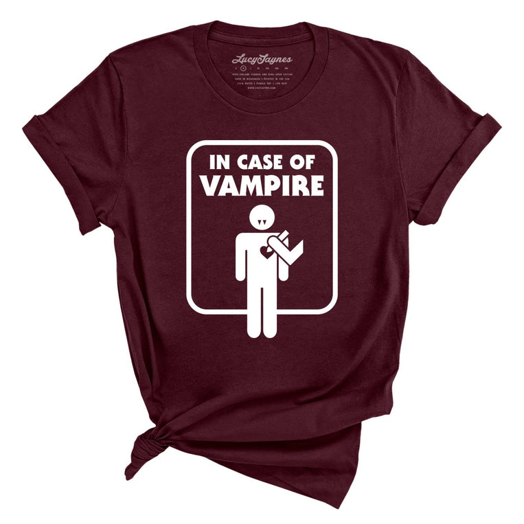 In Case of Vampire Graphic Tee - Maroon
