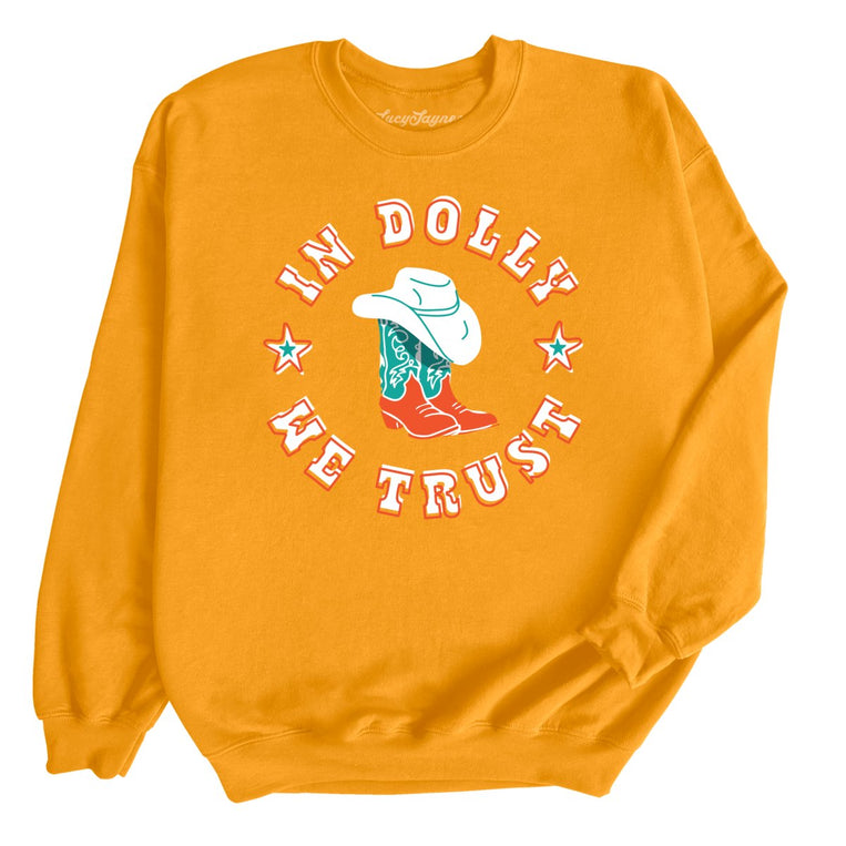 In Dolly We Trust Graphic Sweatshirt - Gold