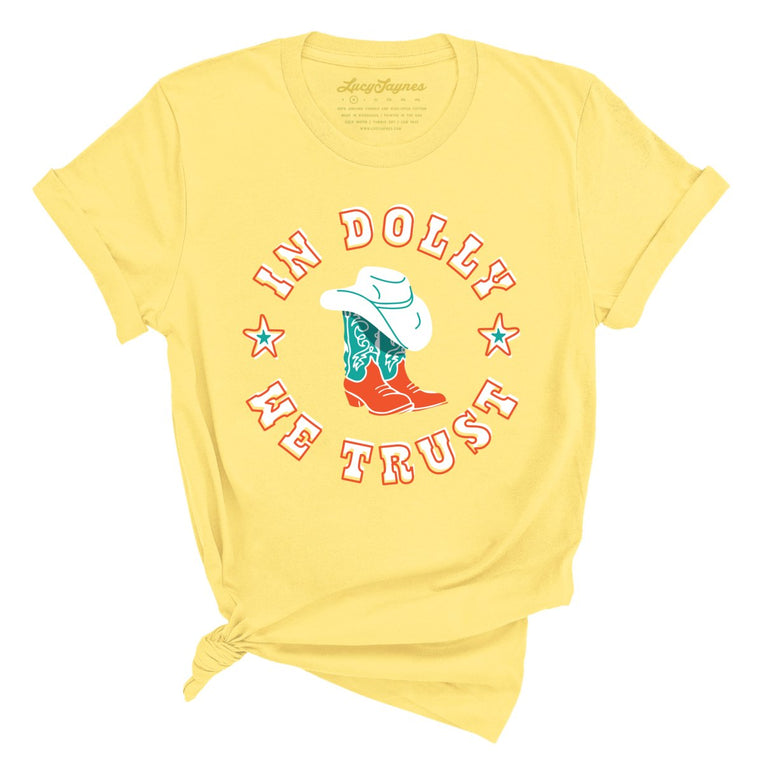 In Dolly We Trust Graphic Tee - Yellow