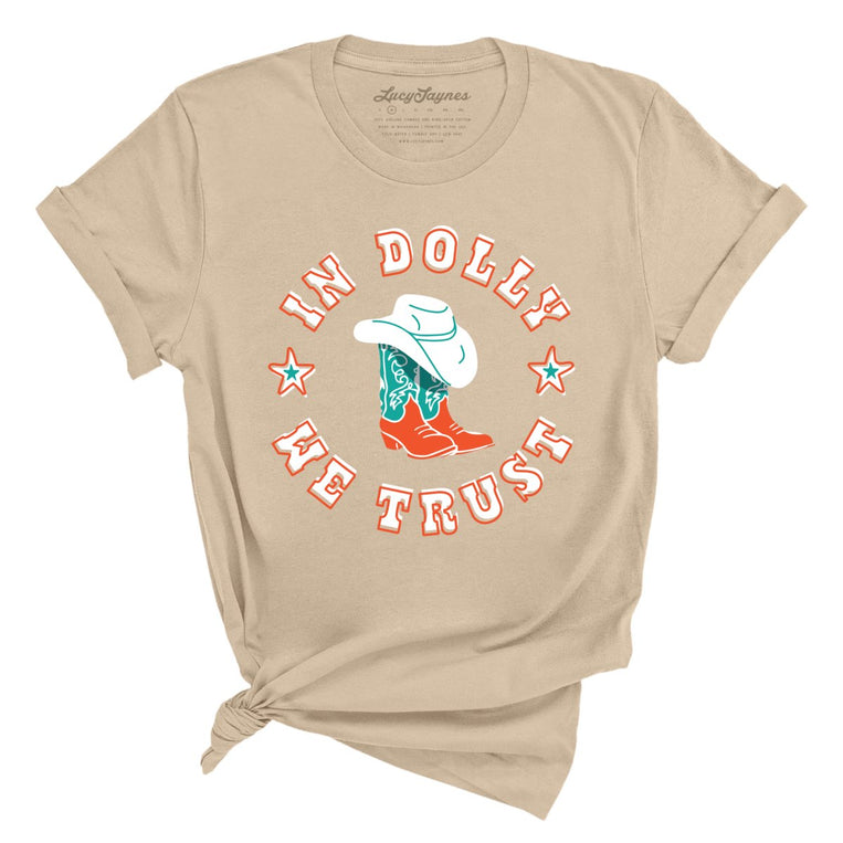 In Dolly We Trust Graphic Tee - Tan