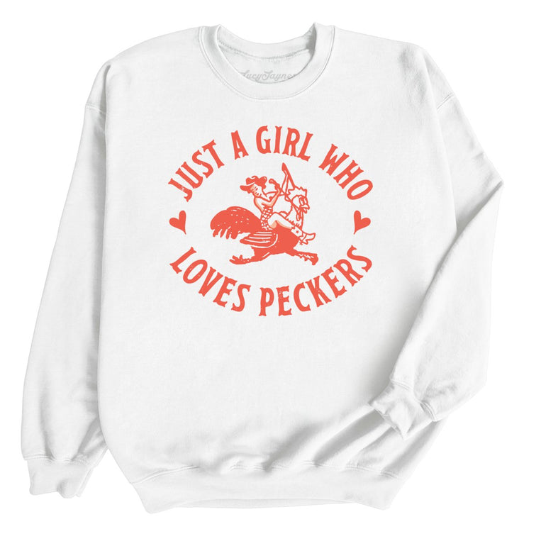 Just a Girl Who Loves Peckers Graphic Sweatshirt
