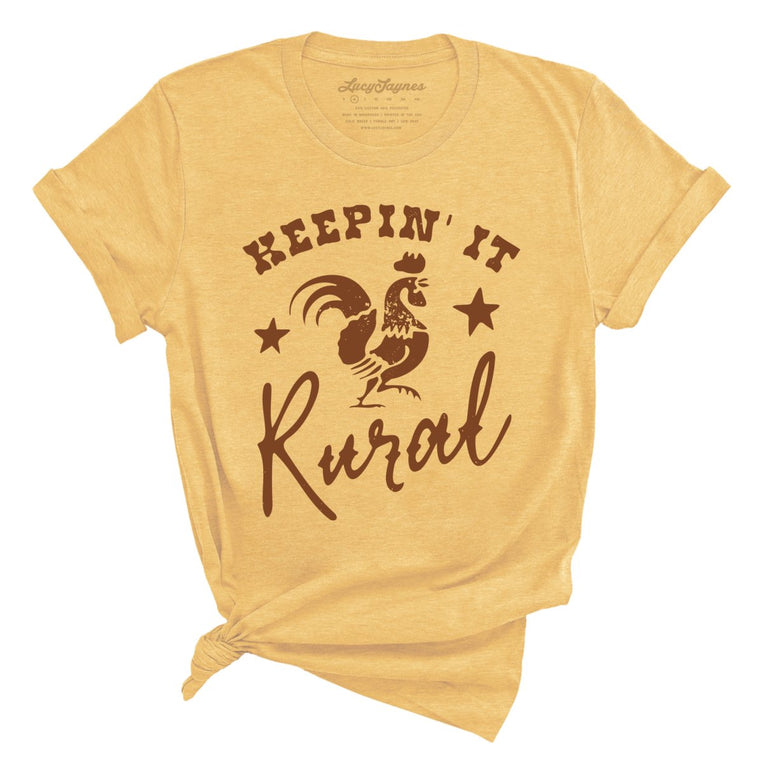 Keepin' it Rural Graphic Tee - Heather Yellow Gold