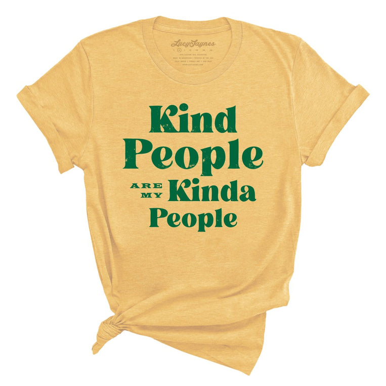 Kind People Are My Kinda People Graphic Tee - Heather Yellow Gold