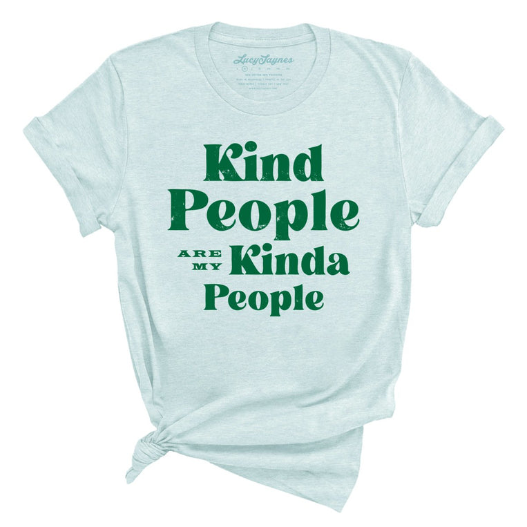 Kind People Are My Kinda People Graphic Tee - Heather Ice Blue