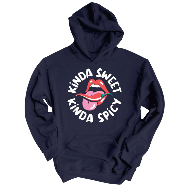 Kinda Sweet Kinda Spicy Graphic Hoodie - Classic Navy