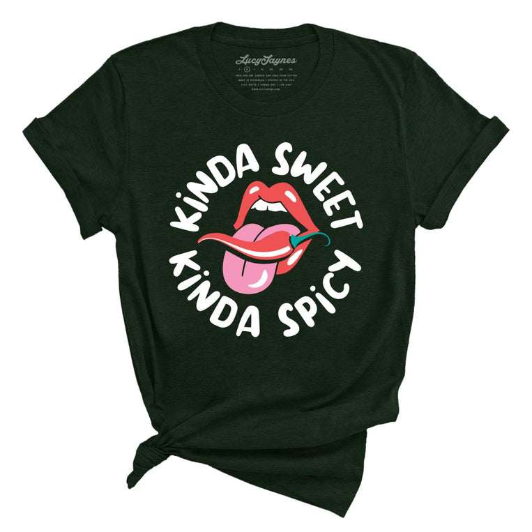 Kinda Sweet Kinda Spicy Graphic Tee - Heather Emerald