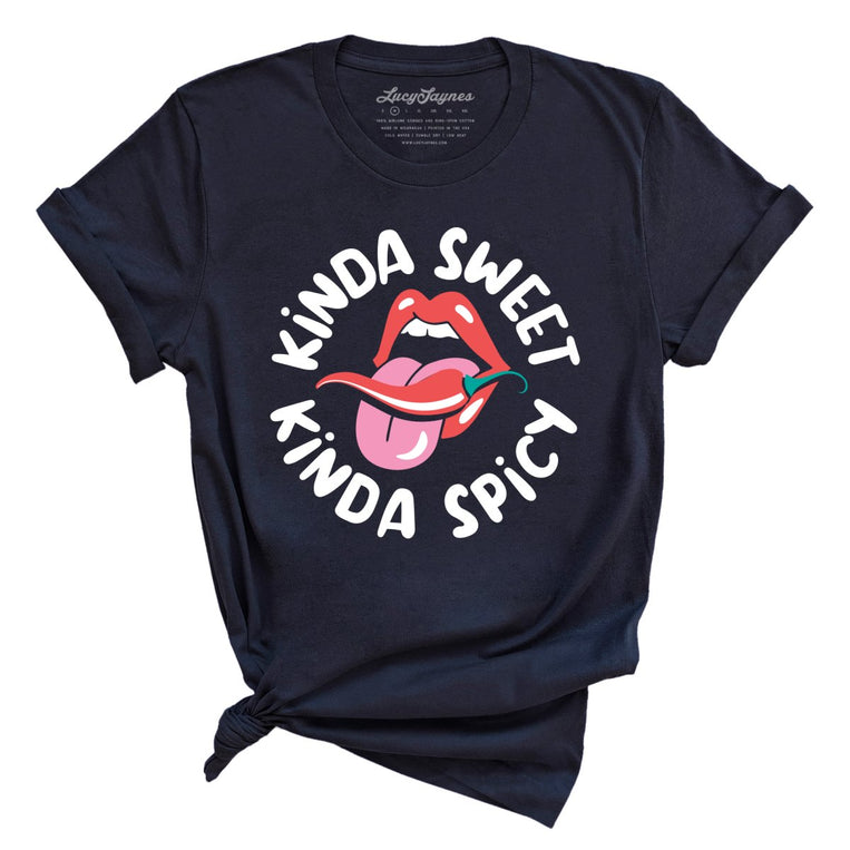 Kinda Sweet Kinda Spicy Graphic Tee - Navy