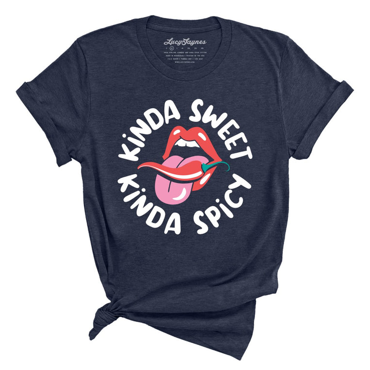 Kinda Sweet Kinda Spicy Graphic Tee - Heather Midnight Navy