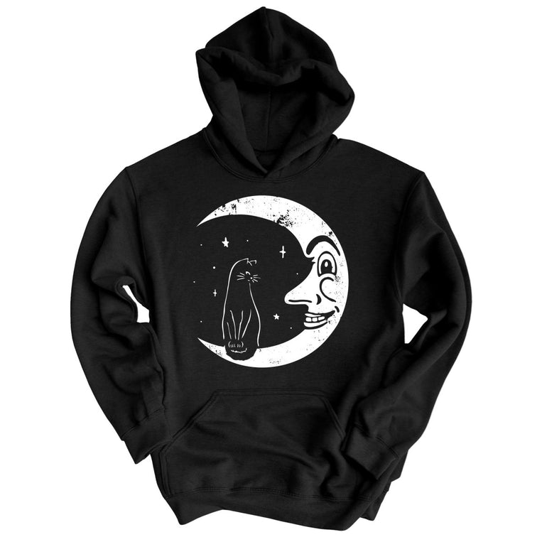 Kitty On The Moon Graphic Hoodie