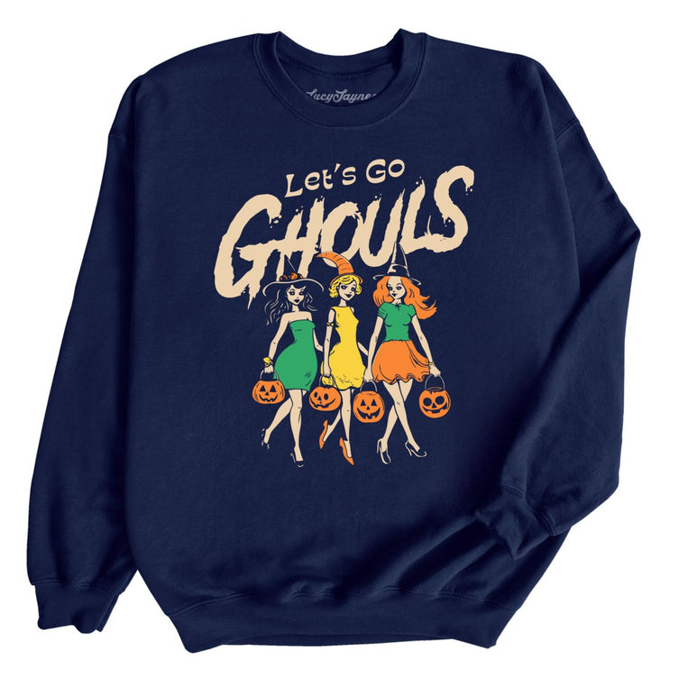 Let's Go Ghouls Graphic Sweatshirt - Navy