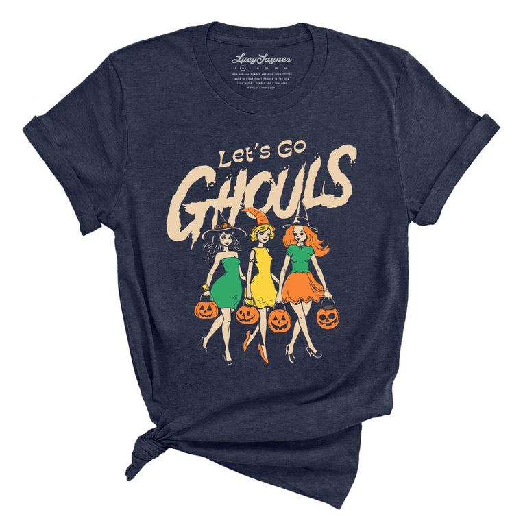 Let's Go Ghouls Graphic Tee - Heather Midnight Navy