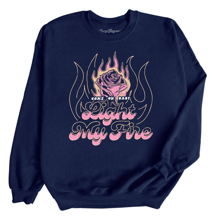 Light My Fire Graphic Sweatshirt - Navy