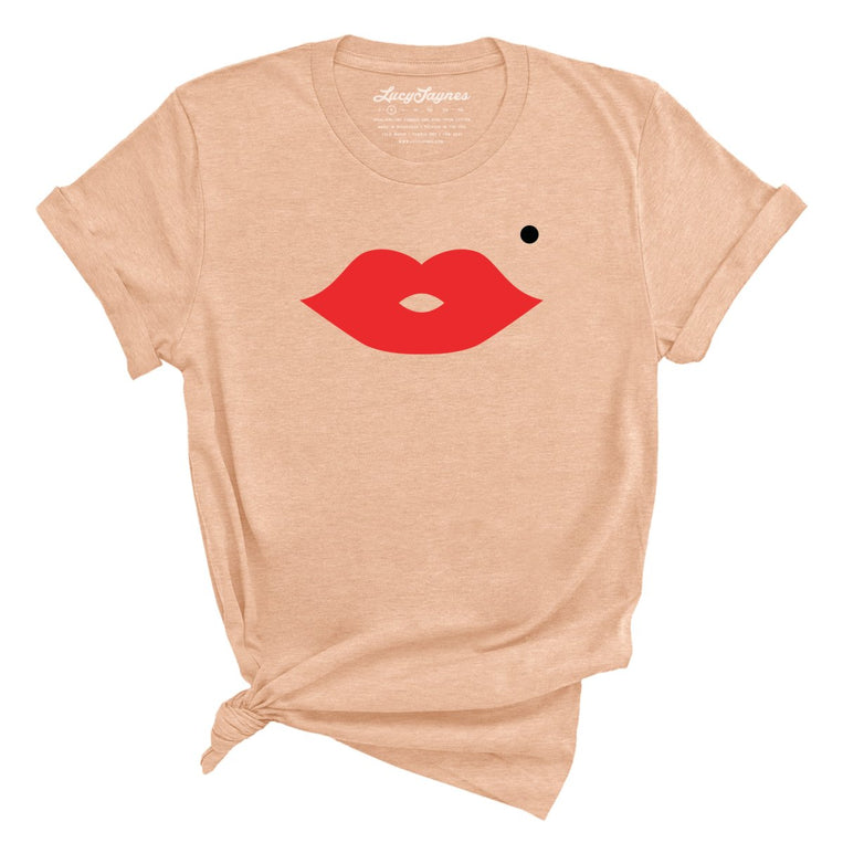 Lips Graphic Tee - Heather Peach