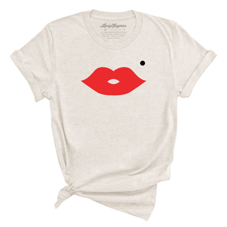 Lips Graphic Tee - Heather Dust