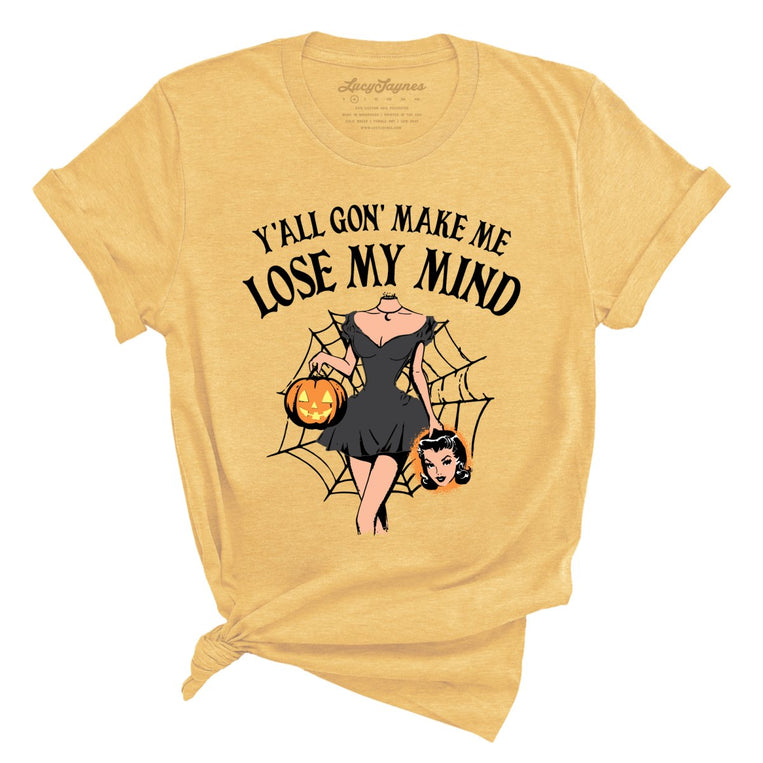 Lose My Mind Graphic Tee - Heather Yellow Gold