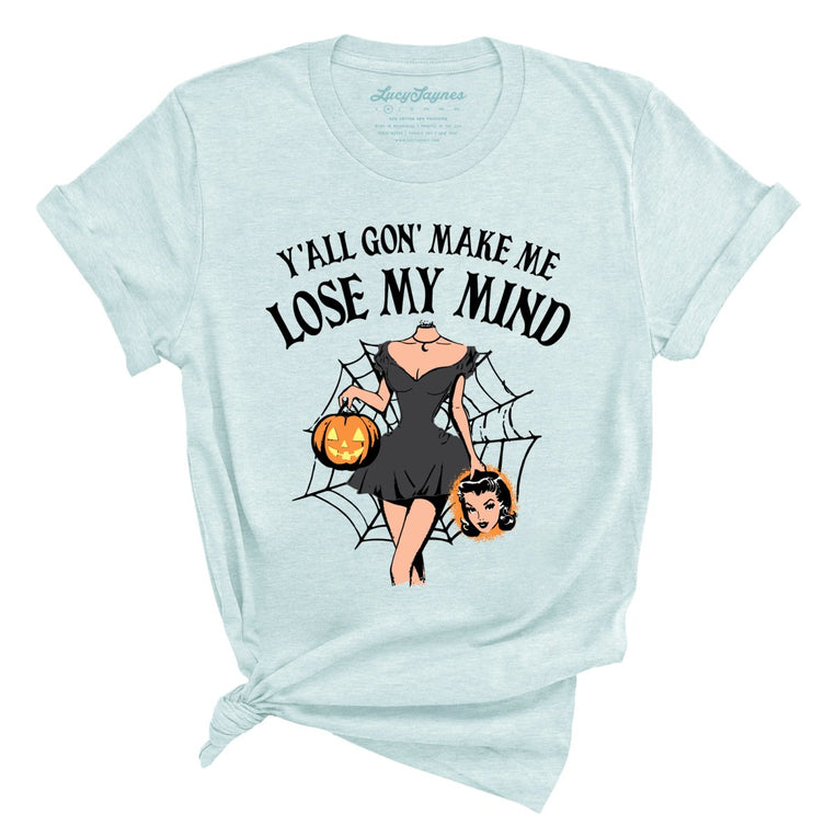 Lose My Mind Graphic Tee - Heather Ice Blue