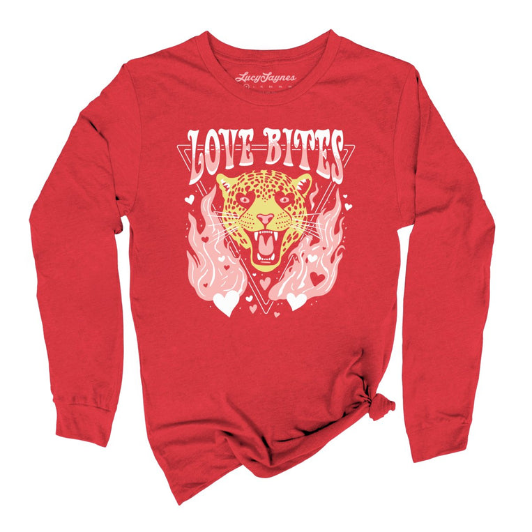 Love Bites Graphic Long Sleeve Tee - Red