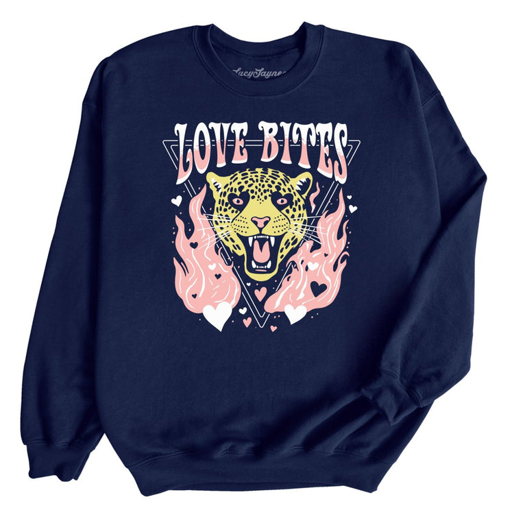Love Bites Graphic Sweatshirt - Navy