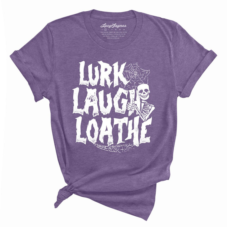Lurk Laugh Loathe Graphic Tee - Heather Team Purple