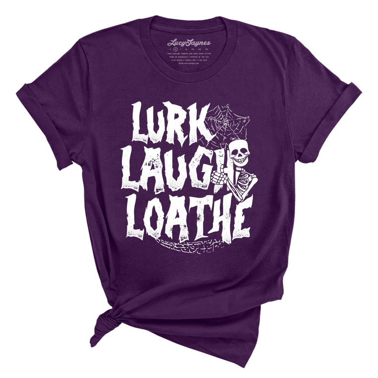 Lurk Laugh Loathe Graphic Tee - Team Purple