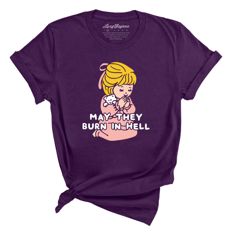 May They Burn in Hell Graphic Tee - Team Purple