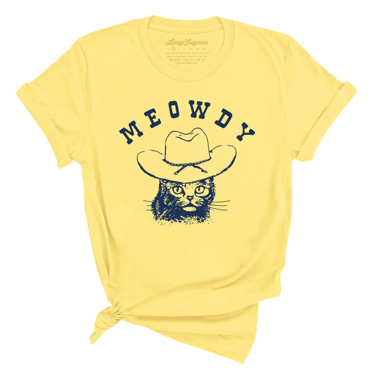 Meowdy Graphic Tee - Yellow