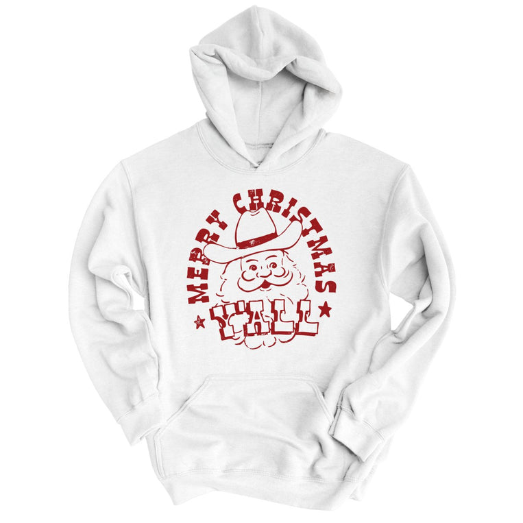 Merry Christmas Y'all Graphic Hoodie - White