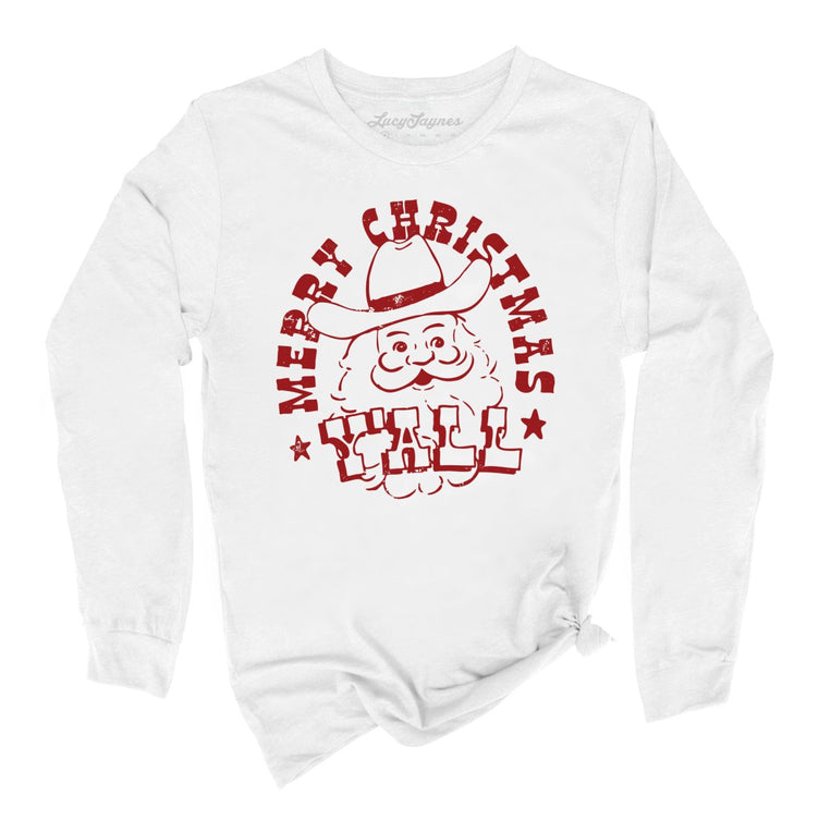 Merry Christmas Y'all Graphic Long Sleeve Tee