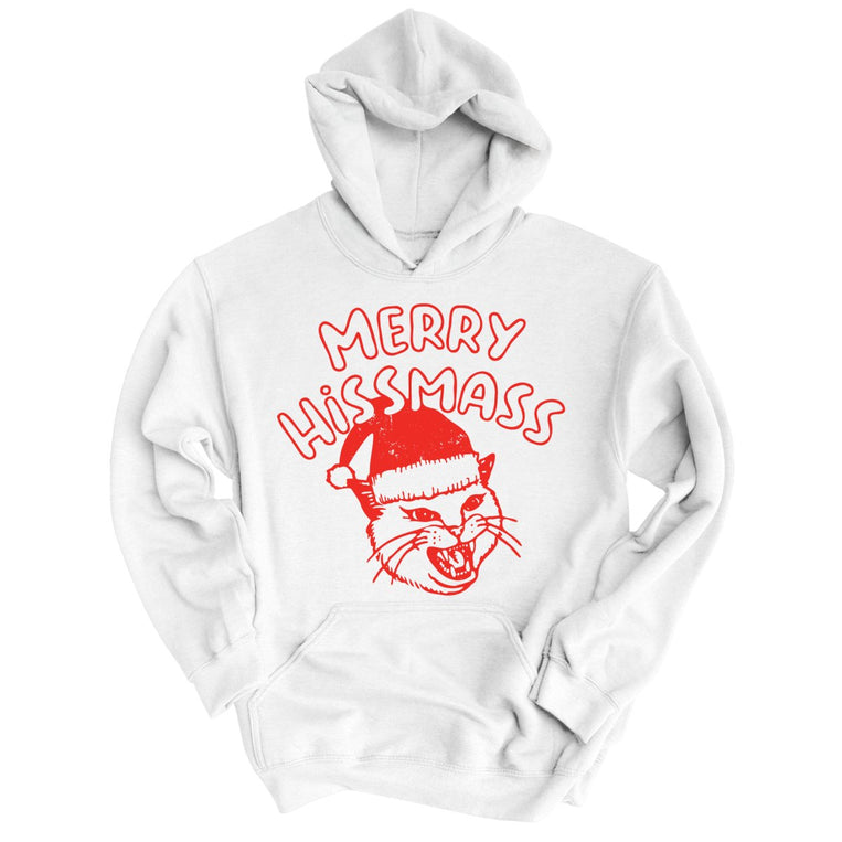 Merry Hissmass Graphic Hoodie - White