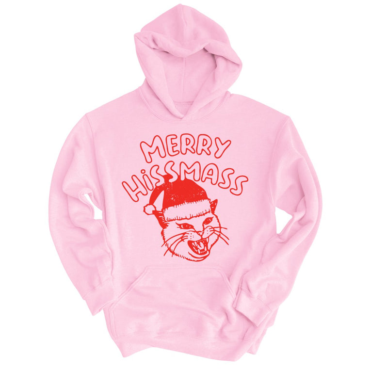 Merry Hissmass Graphic Hoodie - Light Pink