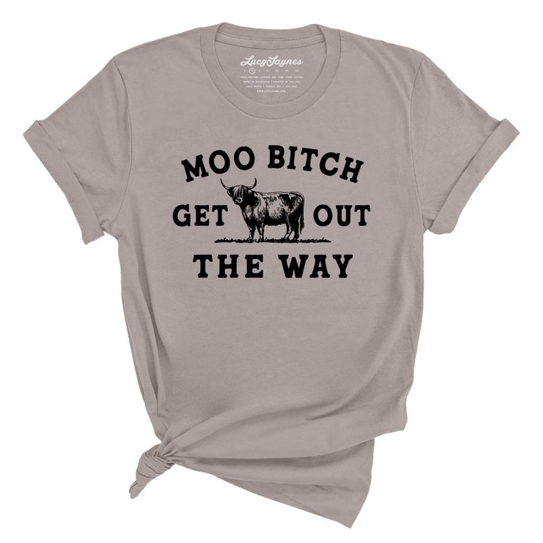 Moo Bitch Get Out The Way Graphic Tee - Pebble Brown