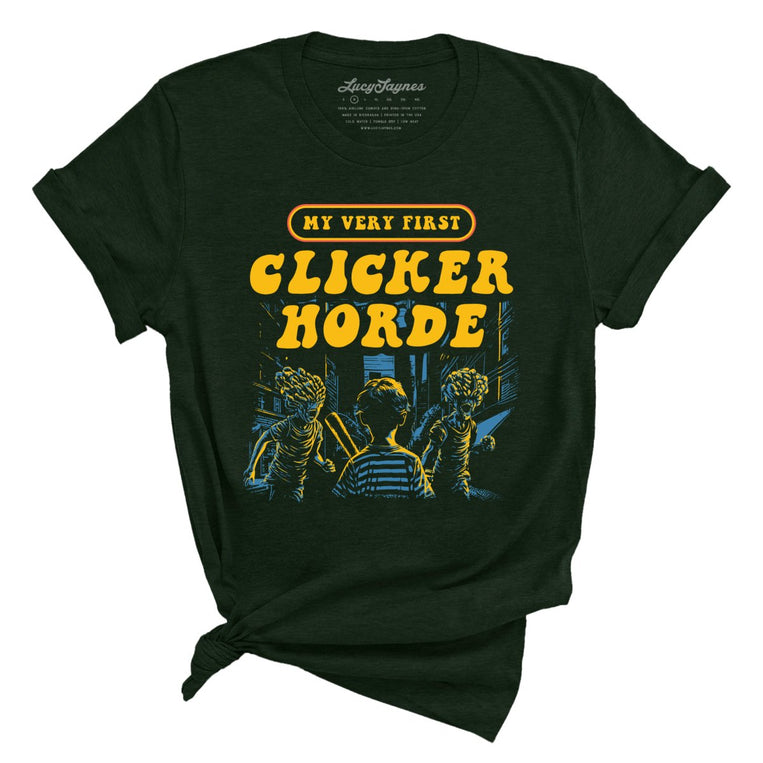 My Very First Clicker Horde Graphic Tee - Heather Emerald