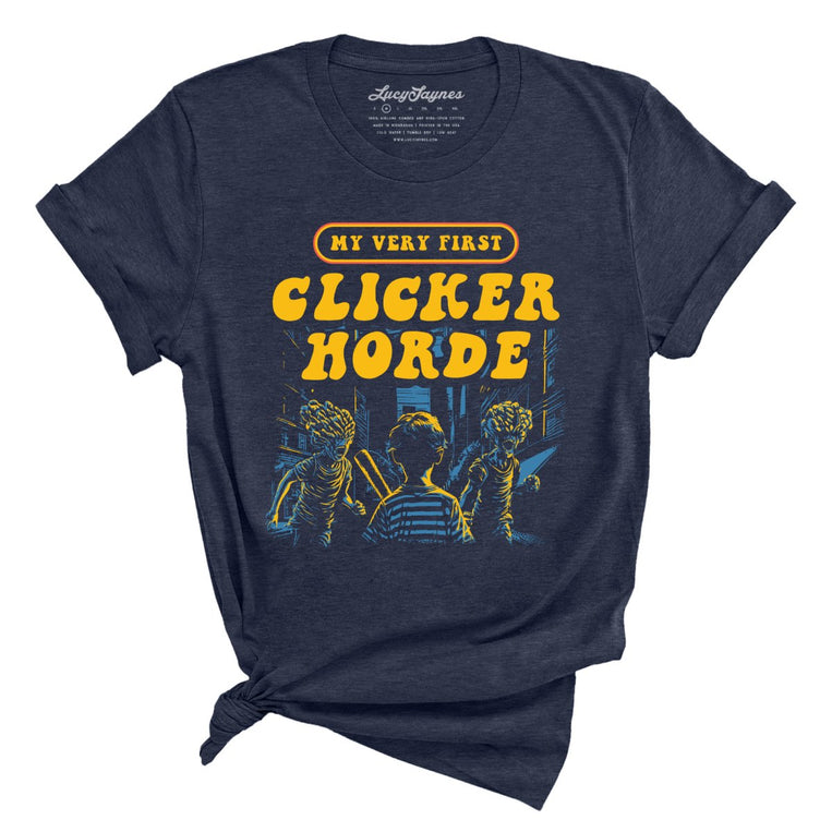 My Very First Clicker Horde Graphic Tee - Heather Midnight Navy