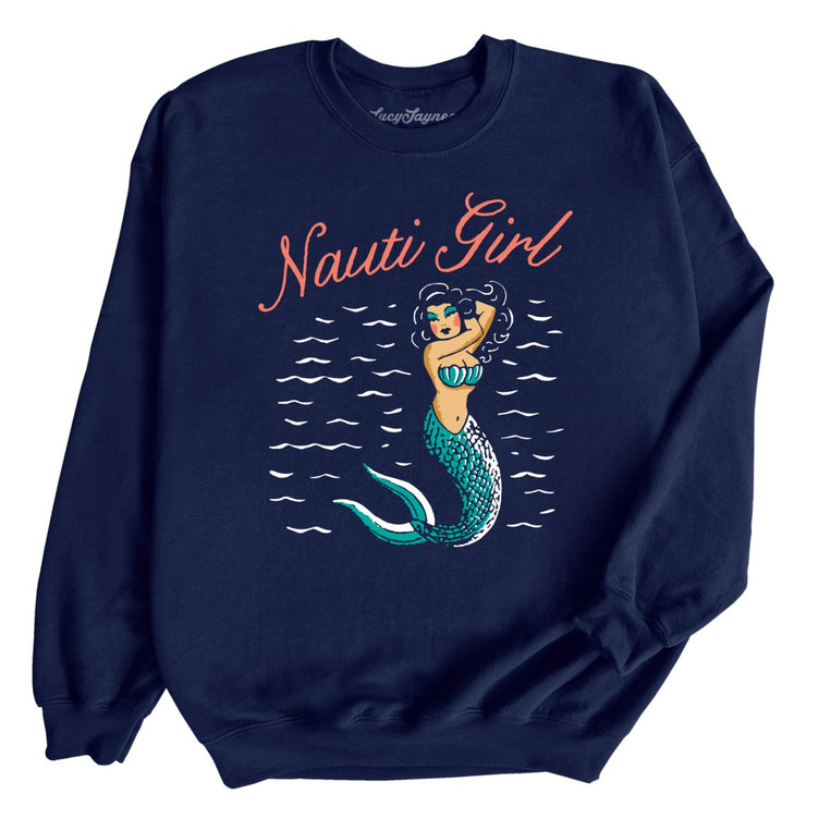 Nauti Girl Graphic Sweatshirt - Navy