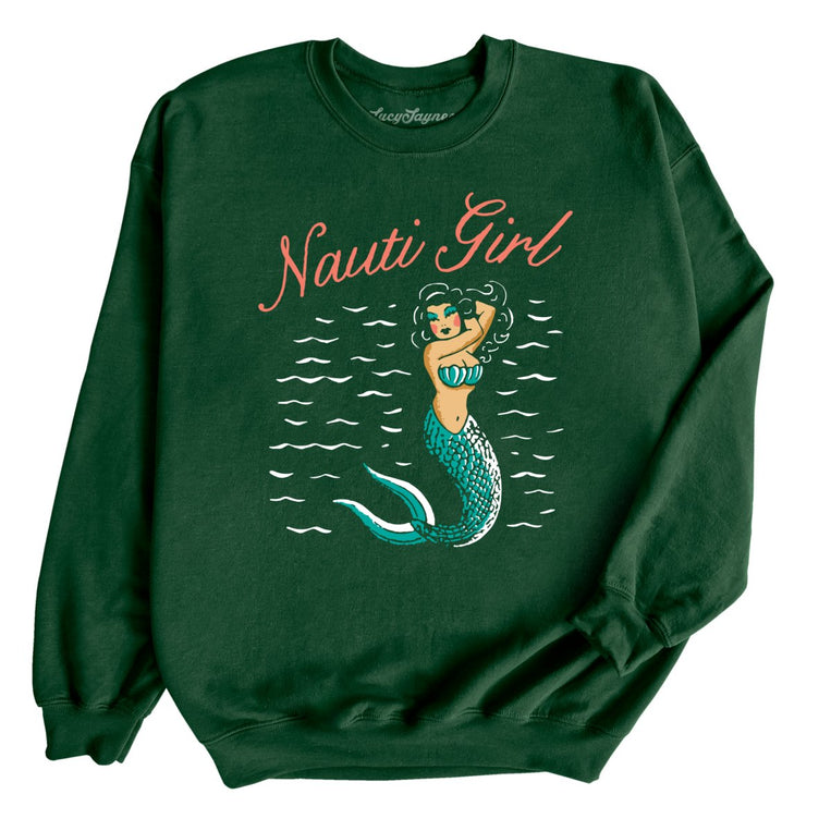 Nauti Girl Graphic Sweatshirt - Forest