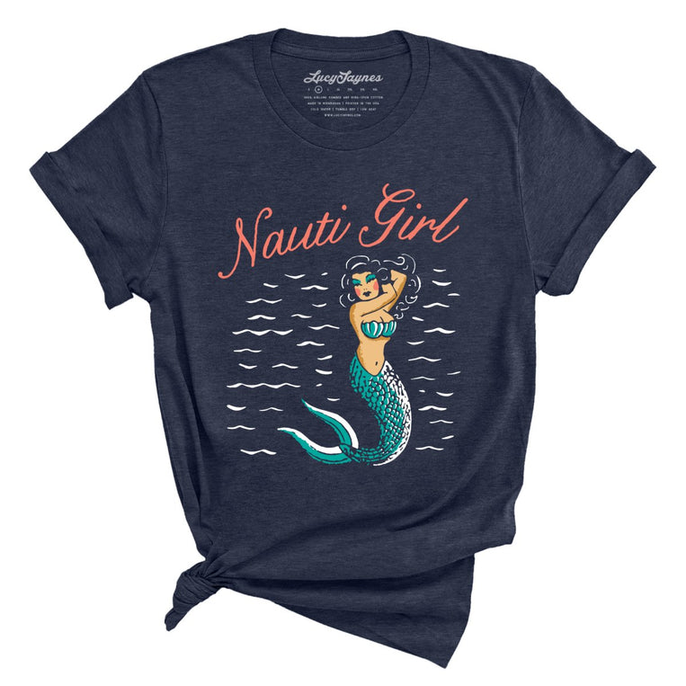 Nauti Girl Graphic Tee - Heather Midnight Navy